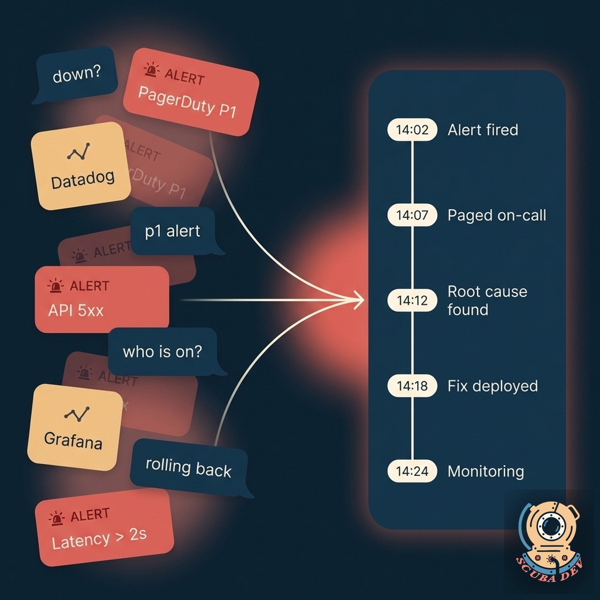 A split screen showing raw chat logs being pasted on the left and a clean chronological timeline appearing on the right.