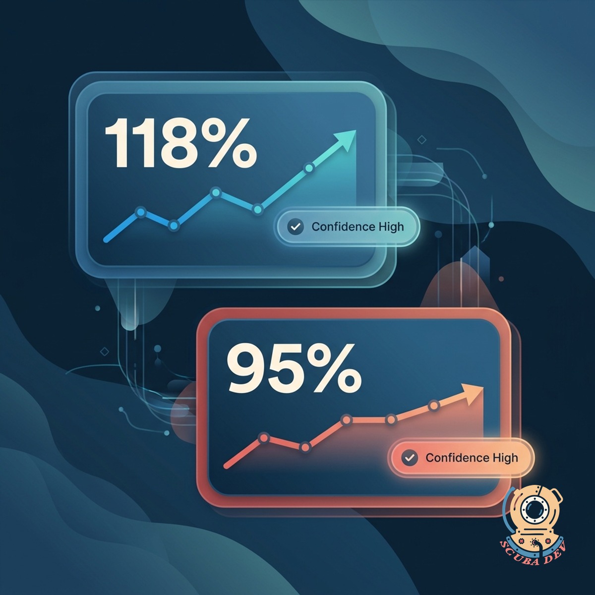 Retention stat tiles showing NRR 118 percent and GRR 94 percent with trend sparklines and confidence indicators