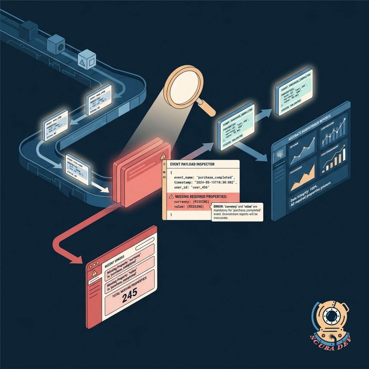 A puzzle missing a piece with a warning symbol indicating an incomplete data payload.