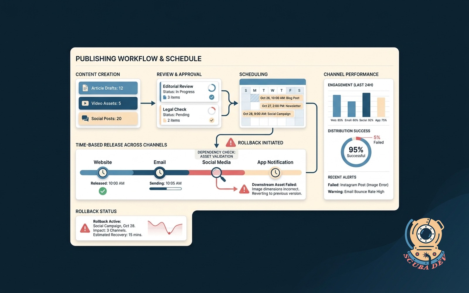 Publishing workflow with schedule