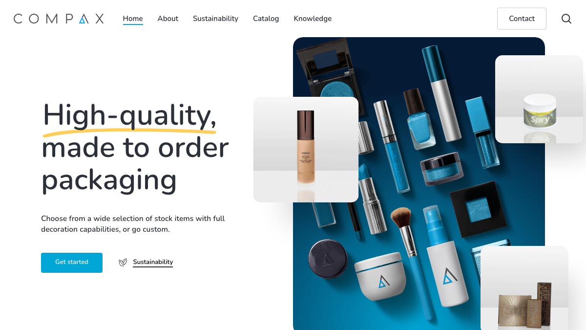 Full website preview for Compax Packaging