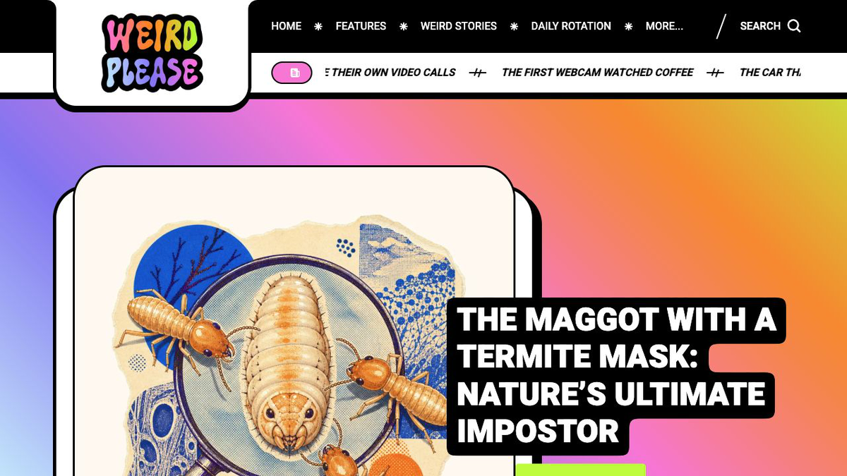 Full website preview for Weird Please