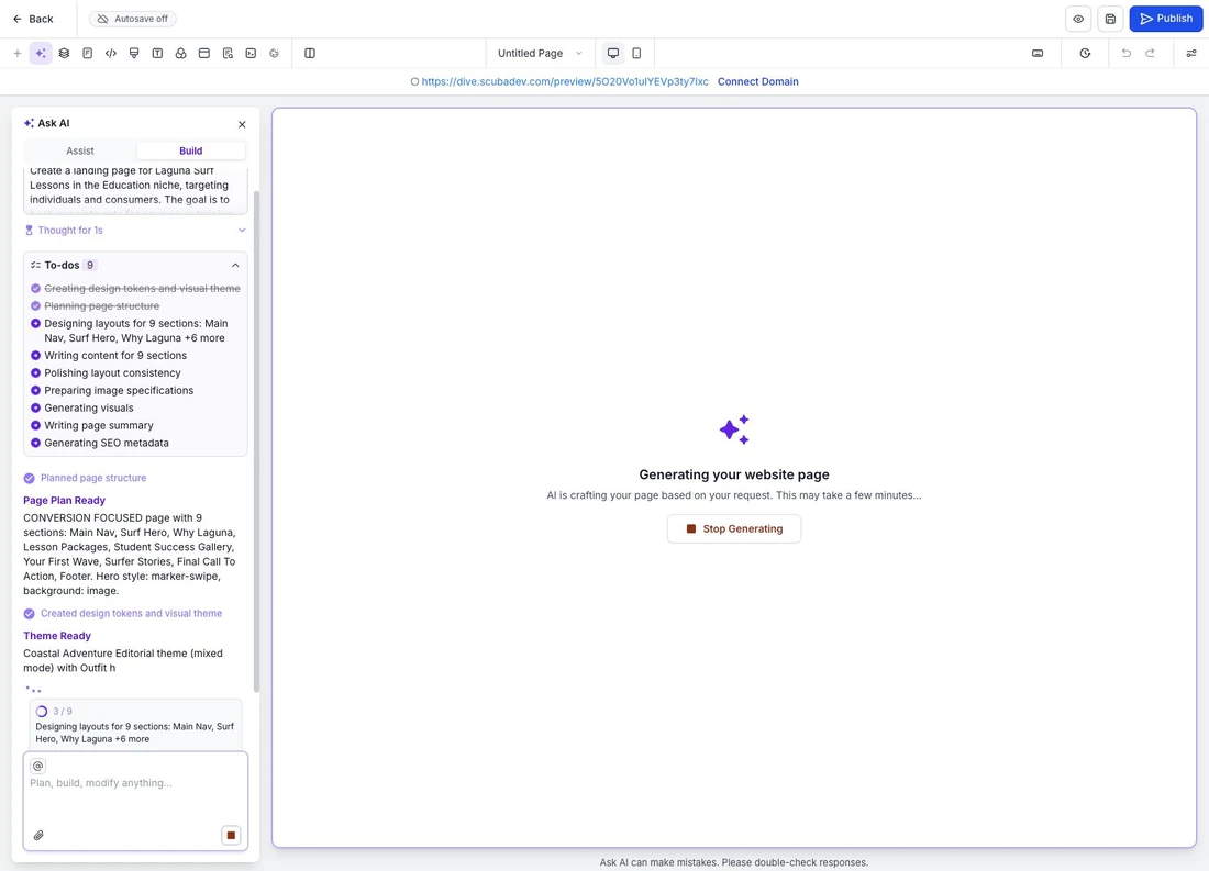 AI plans the page