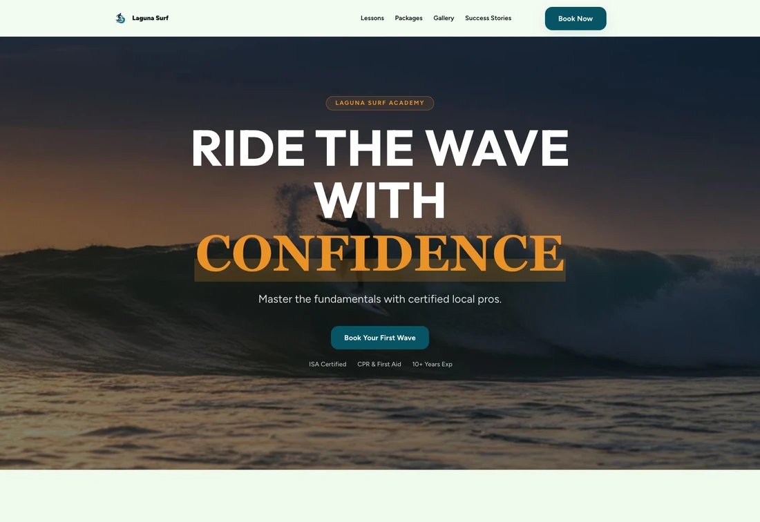 Preview the finished website